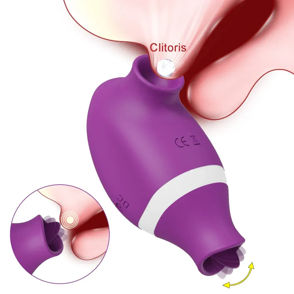 2 In 1 Clit Stimulator Sucking Licking Vibrator for Women