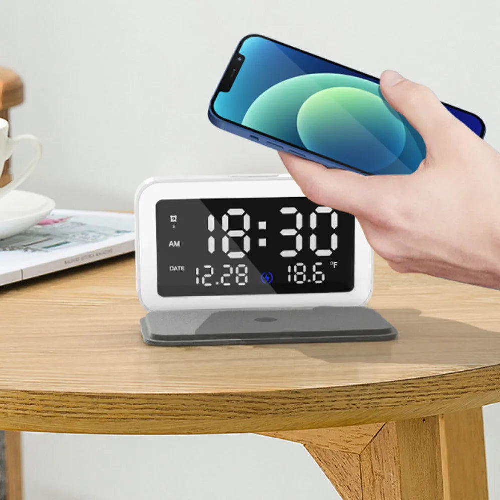 Vibe Geeks LED Digital Alarm Clock and Wireless Phone