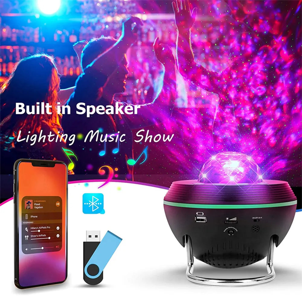 Vibe Geeks Galaxy Projector Bluetooth Speaker Remote