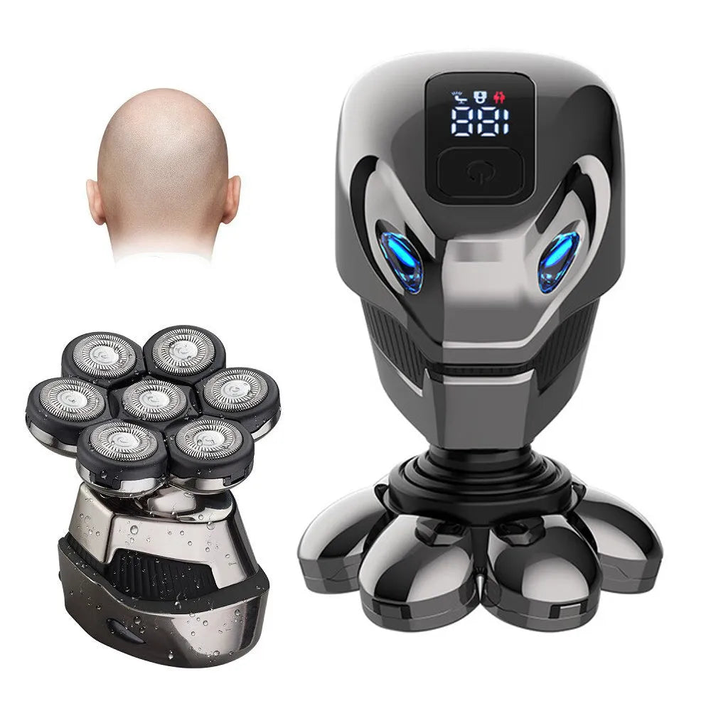 Vibe Geeks USB Rechargeable 7 Head Electric Shaver with LED