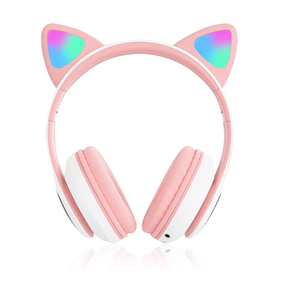 Vibe Geeks Flashing Light BT Wireless Cat Ear Headset