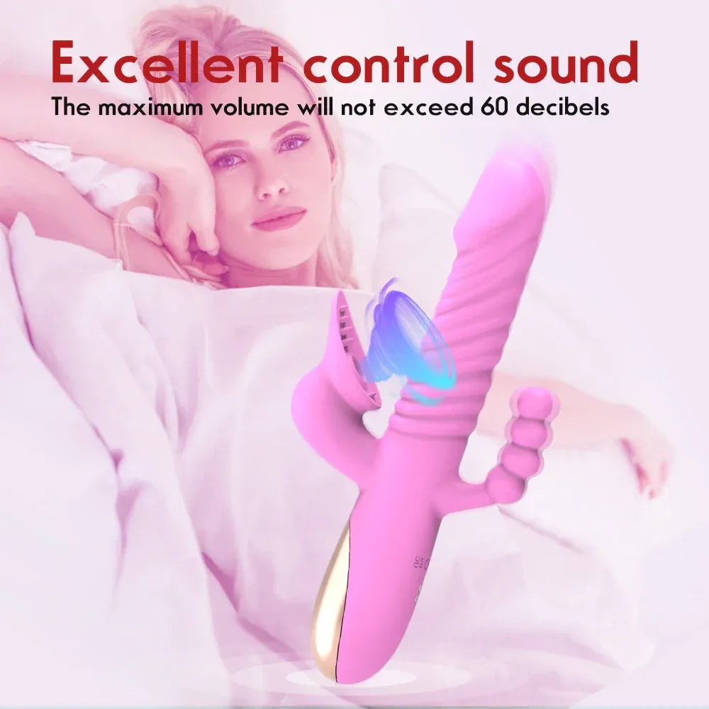 3 In 1 Thrusting Sucking Dildo Vibrator For Women G Spot