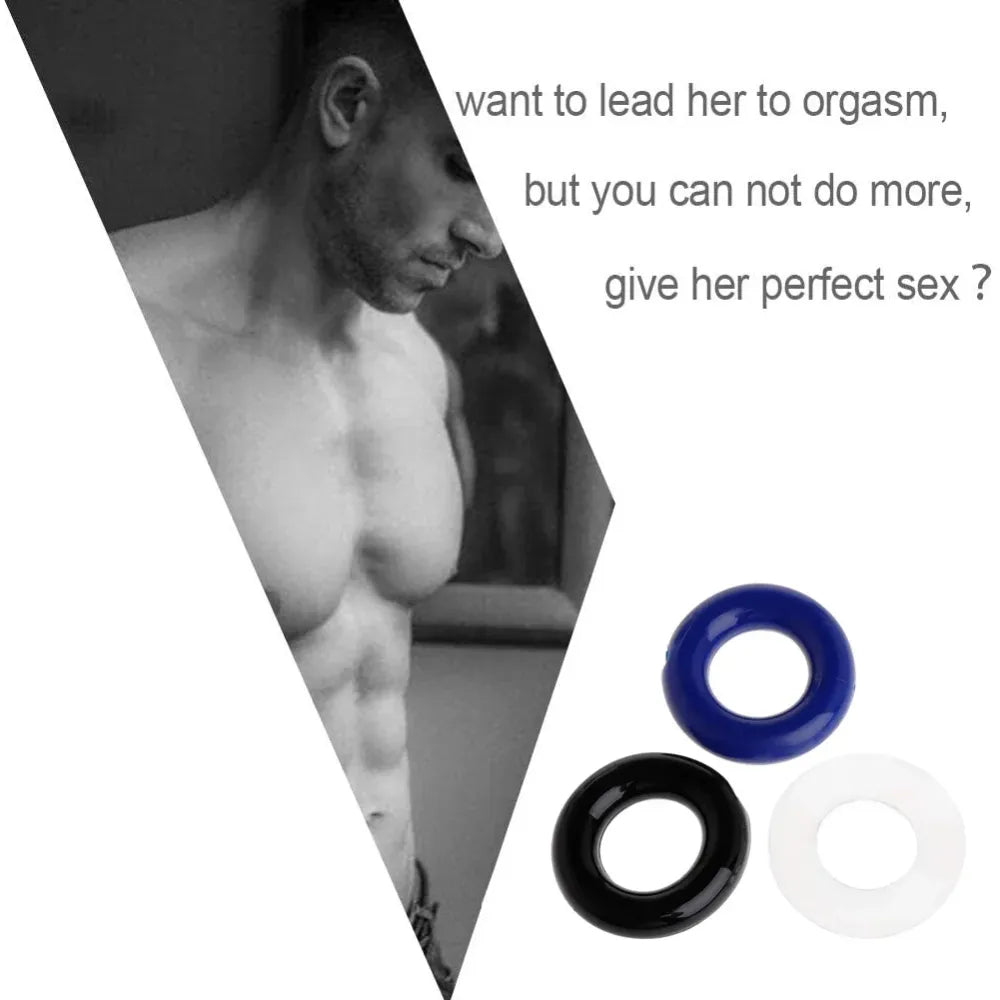 3Pc Delay Cock Ring Set For Men