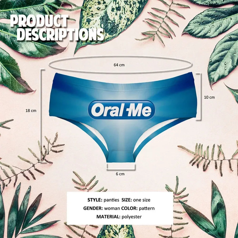 DeanFire Oral Me Cartoon Print Womens Underwear Lingerie
