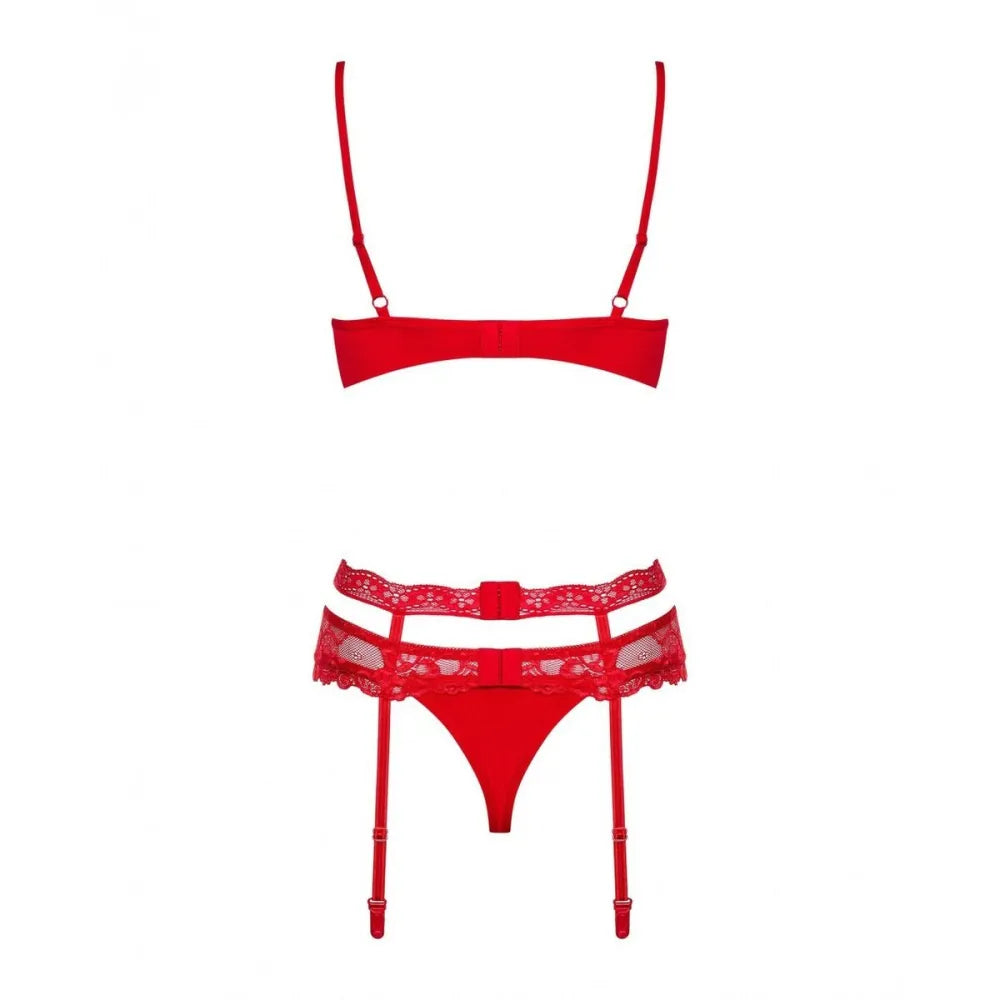 Lace Underwear Set By Obsessive Heartina Red L/Xl