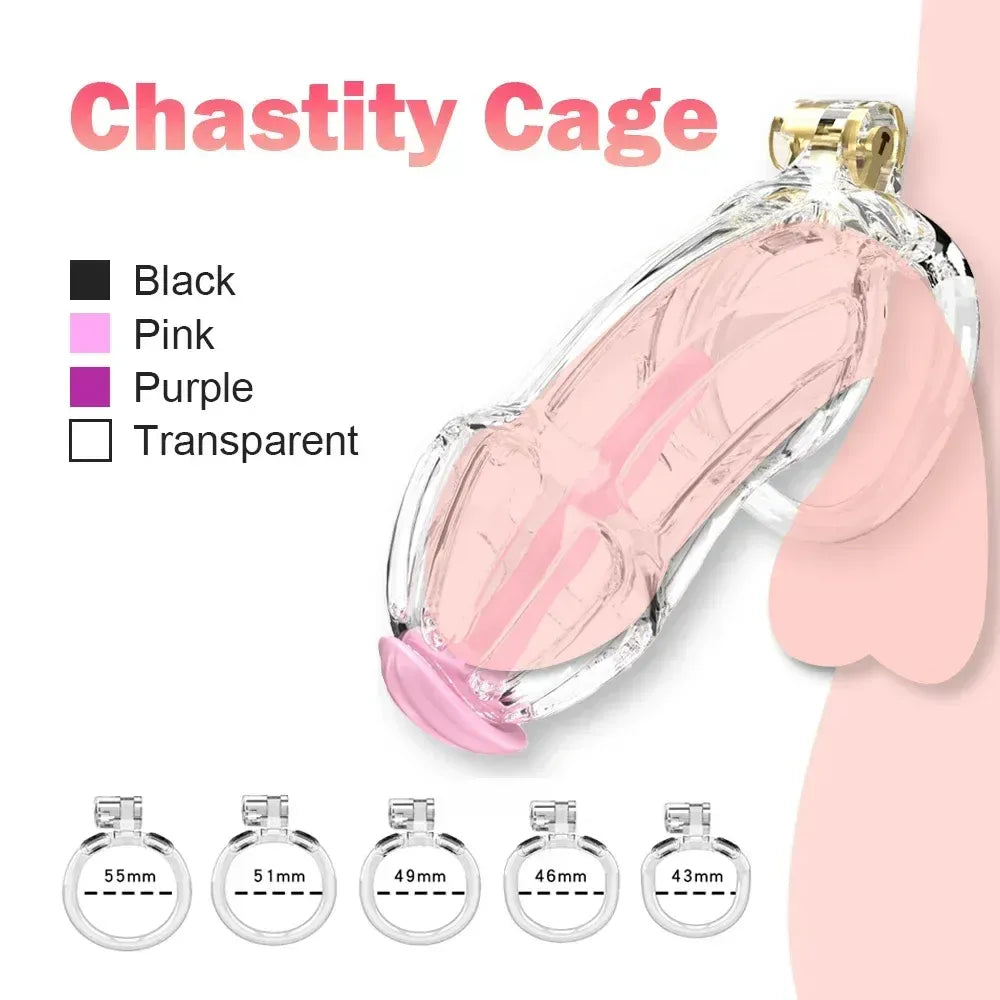 Lightweight Chastity Cage Transparent Plastic Cock Lock