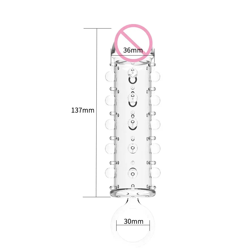 Male Penis Enlargement Sleeve With Ball Stretcher And Cock