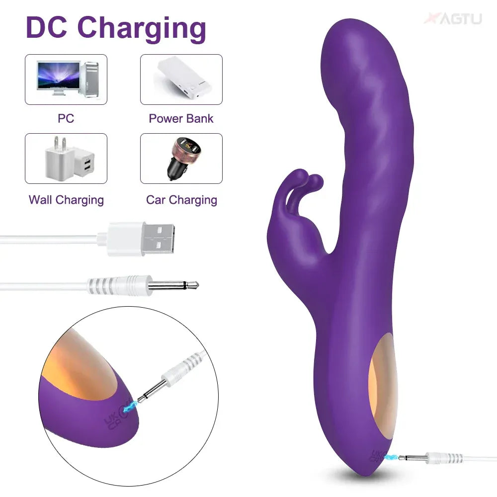 Rabbit Vibrator G Spot Vagina Nipples Stimulator