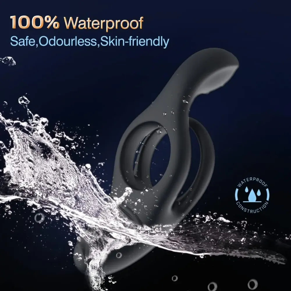 Remote Control Dual Vibrating Cock Ring for Couples