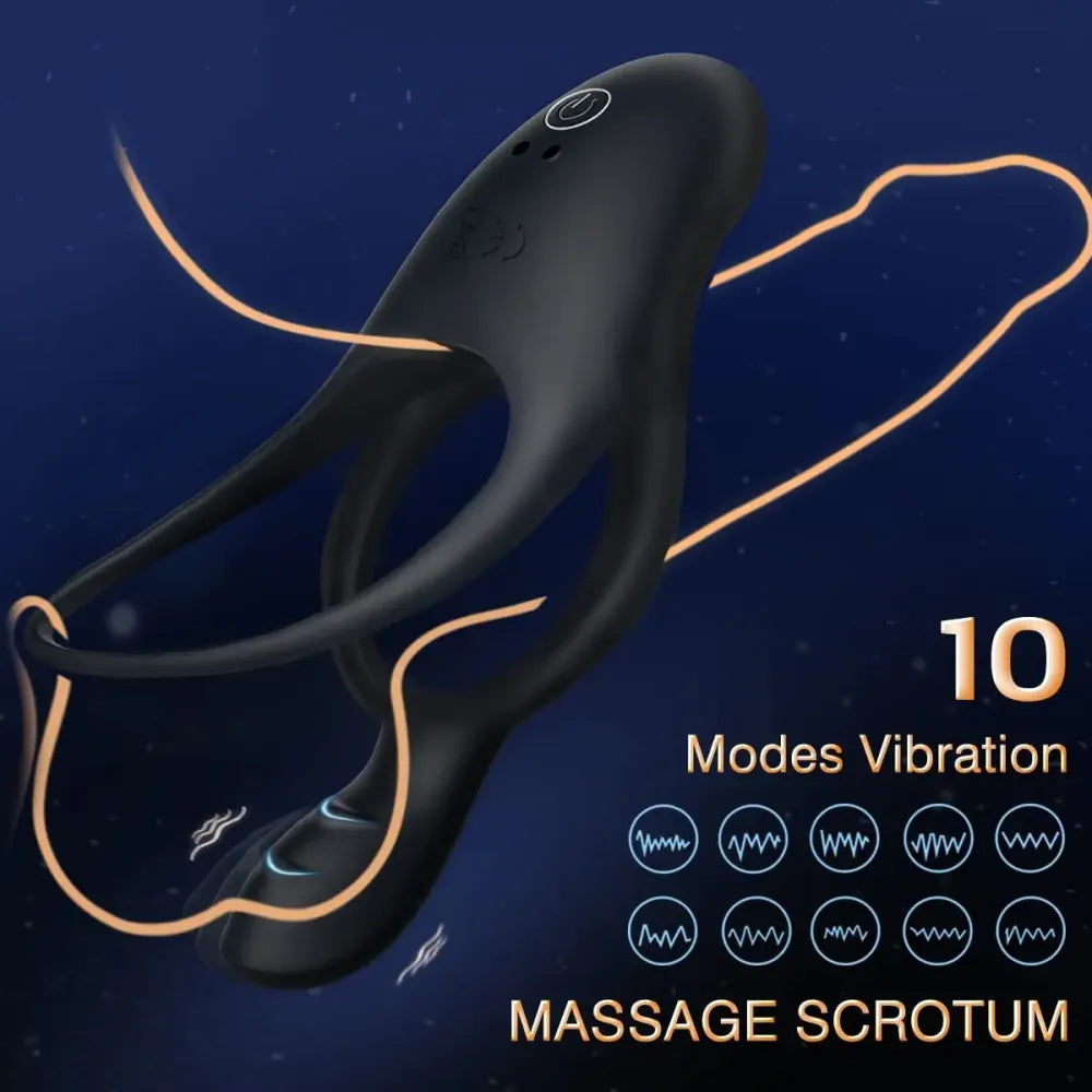 Remote Control Dual Vibrating Cock Ring for Couples