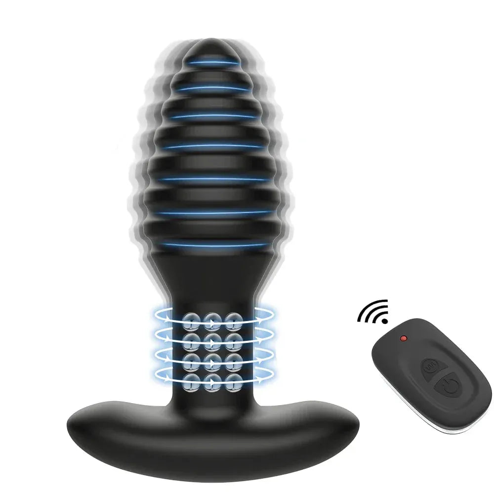 Remote Control Prostate Massager With Rotating Beads