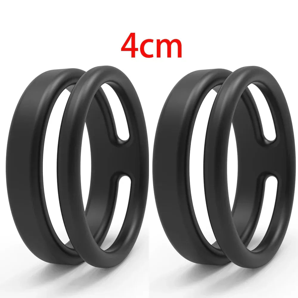 Silicone Dual Cock Ring For Men Delay Ejaculation &