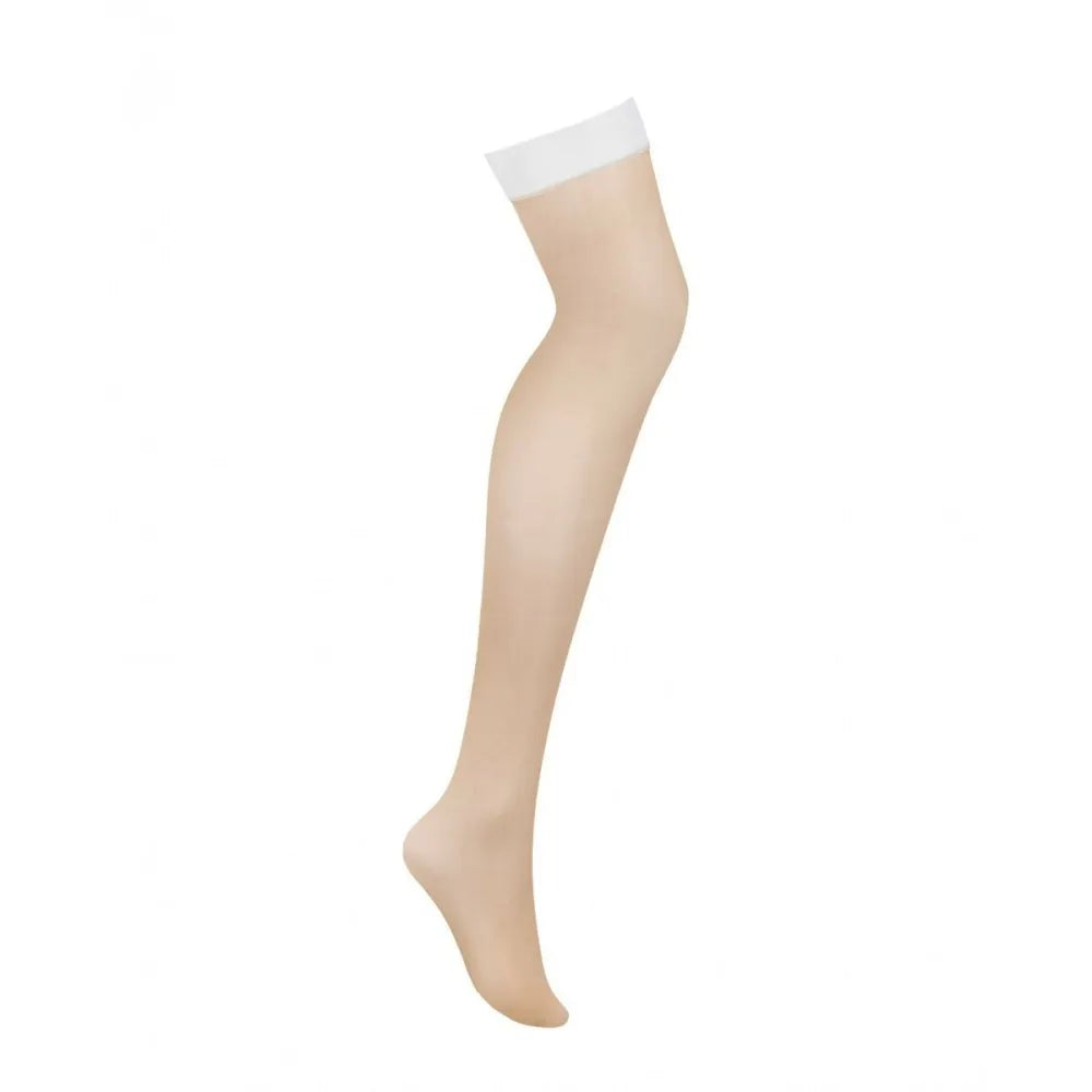 Stockings With Garter By Obsessive S814 White S/M