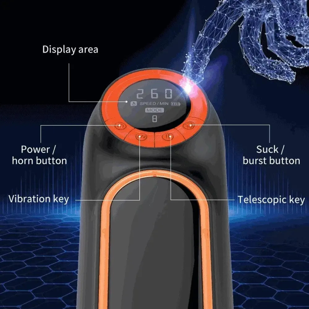 Telescopic Sucking Masturbator Heating Adult Toy for Men