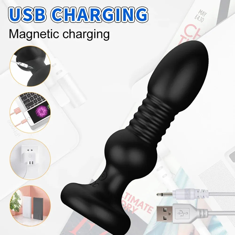 Wireless Prostate Massager For Men Telescopic Anal Vibrator