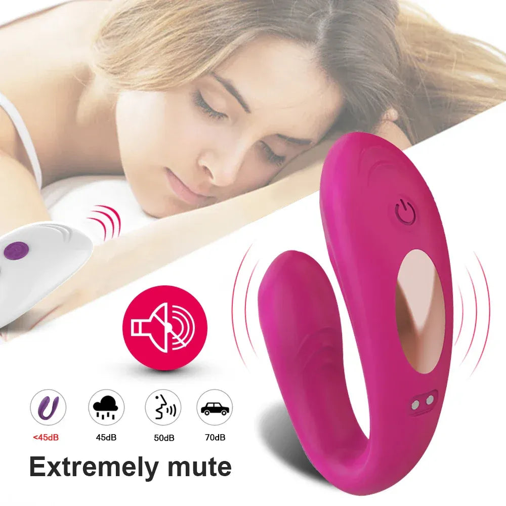 Wireless U-Shaped Dildo Vibrator for Couples