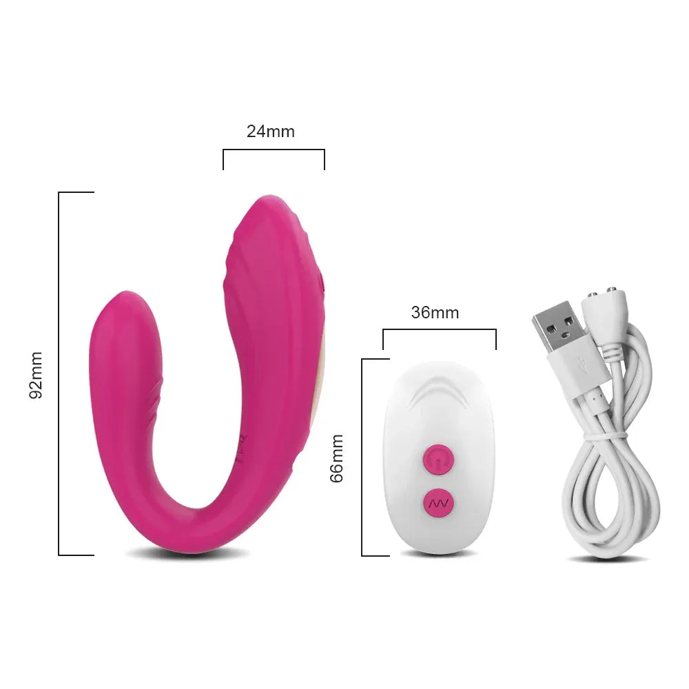 Wireless U-Shaped Dildo Vibrator for Couples